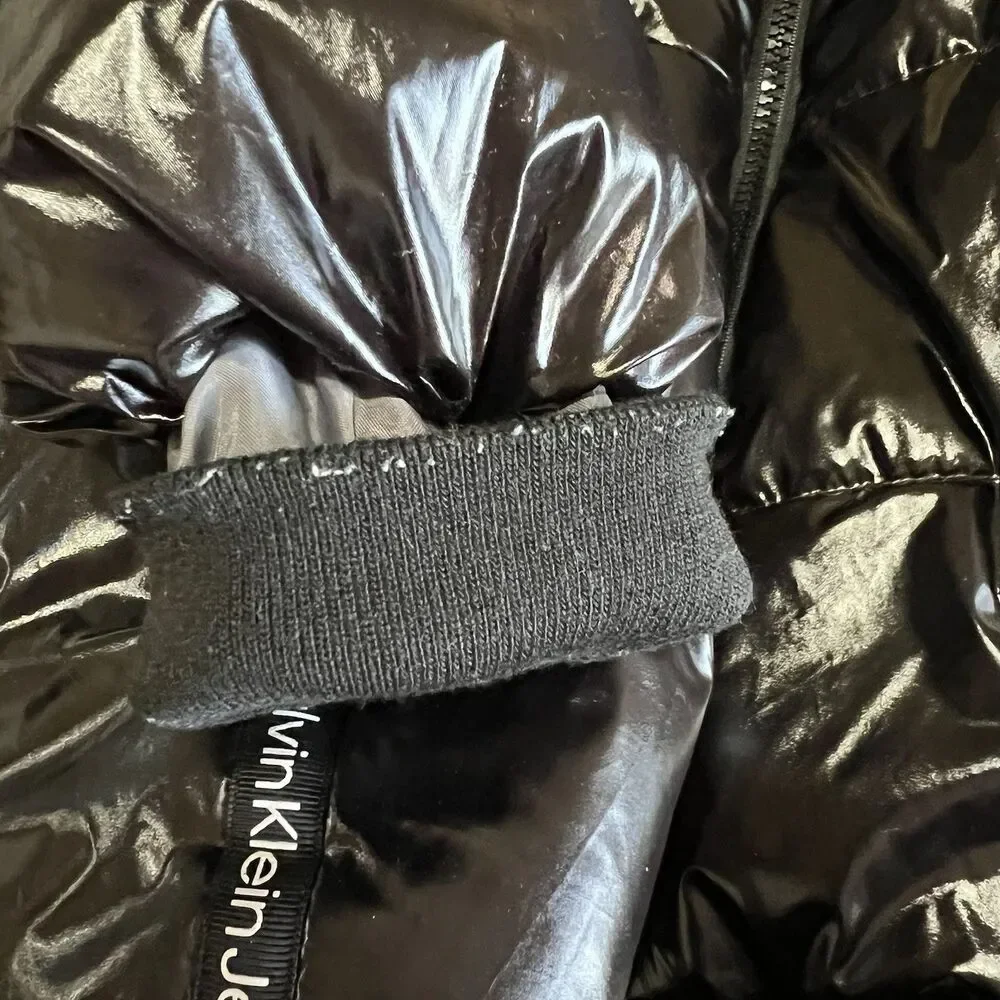 Calvin Klein Kids 6x Puffer Jacket Faux Fur Removable Hood *flaws*